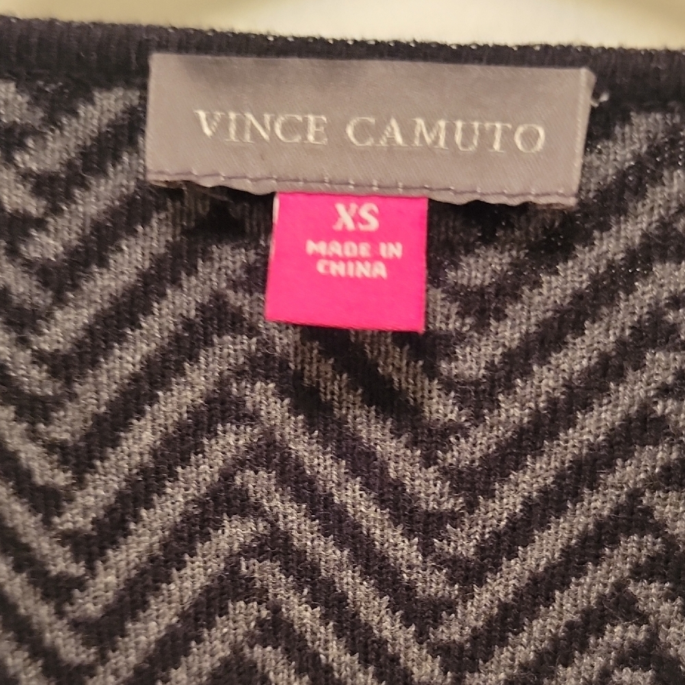 Vince Camuto Black and Gray Zigzag Cardigan - Picture 3 of 6